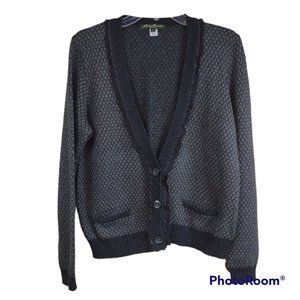 Eddie Bauer Women's Cotton/Merino Wool Blend LS V-neck Knit Cardigan Lace Detail